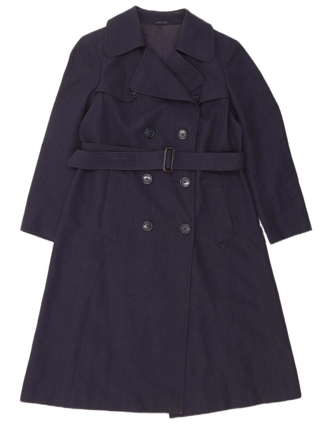 NINO Womens Double Breasted Coat UK 10 Small Navy Blue Polyester