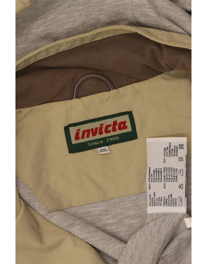 INVICTA Mens Hooded Rain Jacket UK 44 2XL Green Polyamide