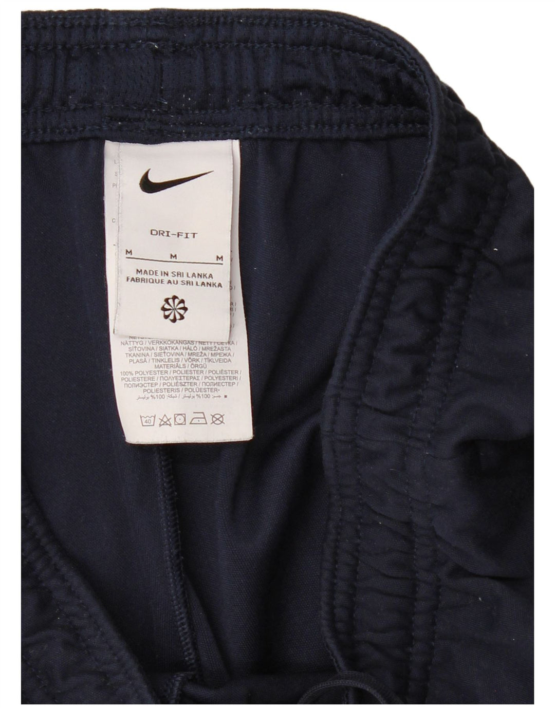 NIKE Mens Dri Fit Tracksuit Trousers Medium  Navy Blue Colourblock