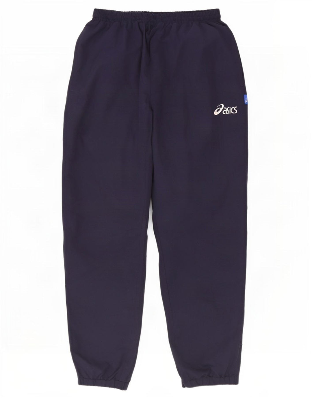 Asics Mens Tracksuit Trousers Joggers Large Navy Blue Polyester