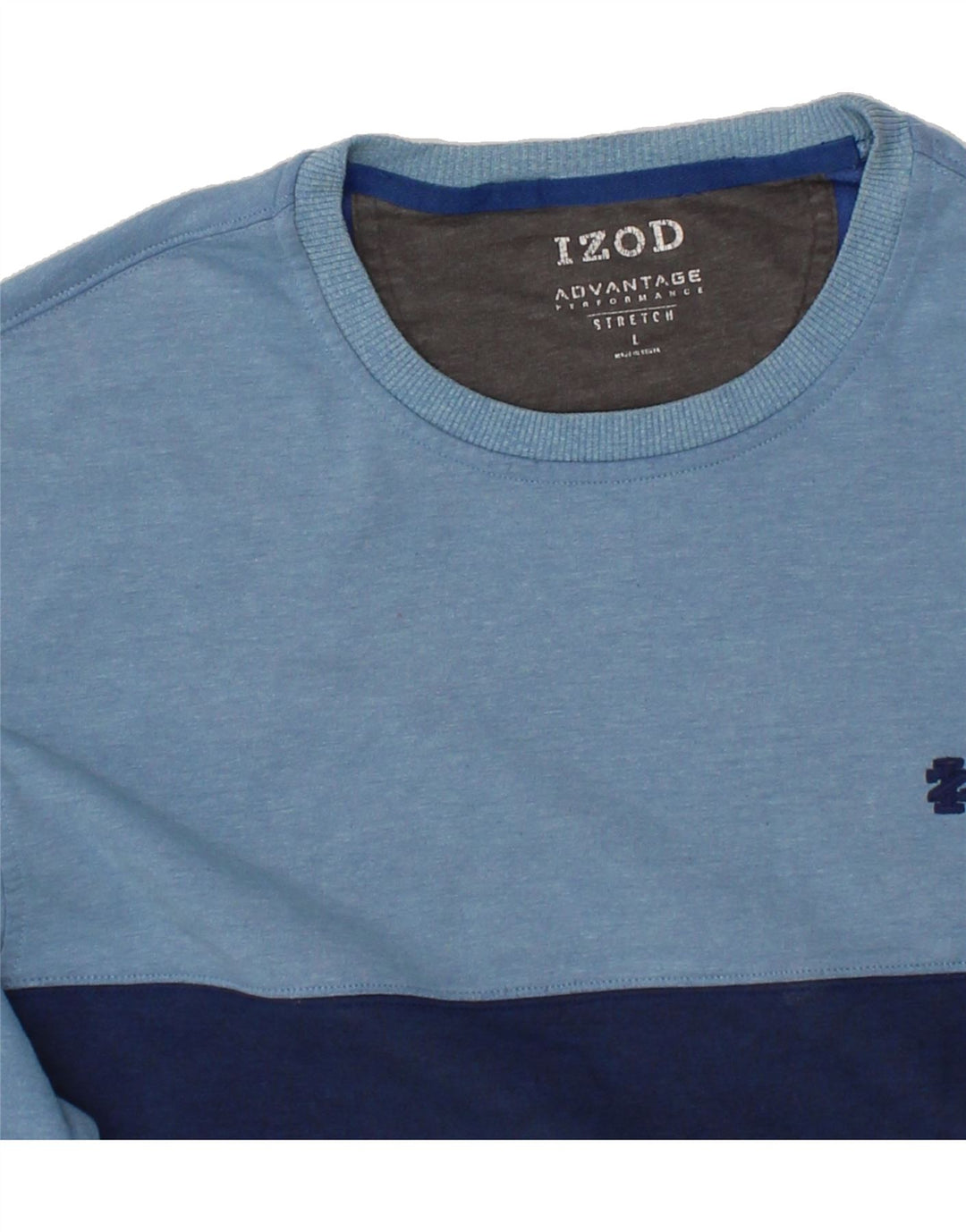 IZOD Mens Sweatshirt Jumper Large Blue Colourblock Vintage Izod and Second-Hand Izod from Messina Hembry 
