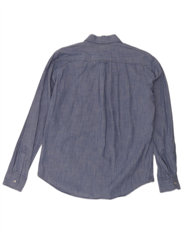 Vintage Mens Shirt Medium Blue Cotton