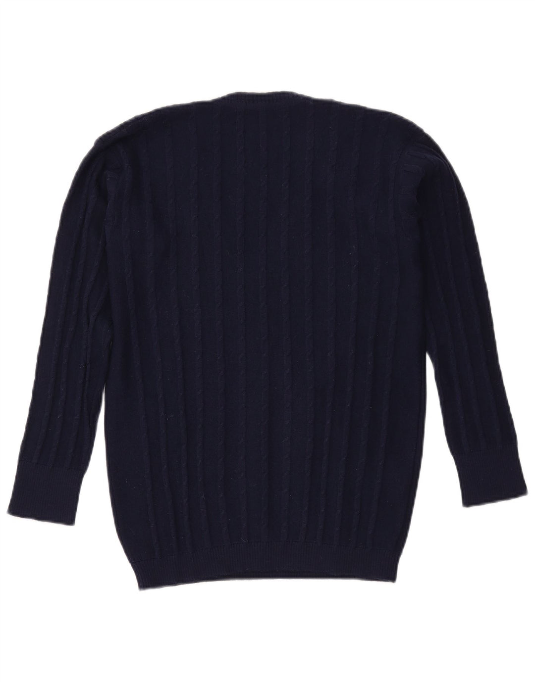 VINTAGE Womens V-Neck Jumper Sweater UK 16 Large Navy Blue