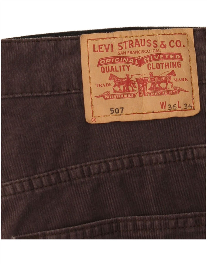 LEVI'S Mens 507 Bootcut Corduroy Trousers W36 L34 Brown Cotton
