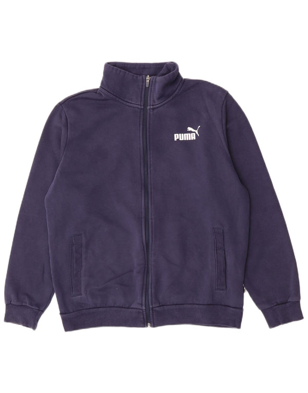 Puma Mens Tracksuit Top Jacket Medium Navy Blue Cotton