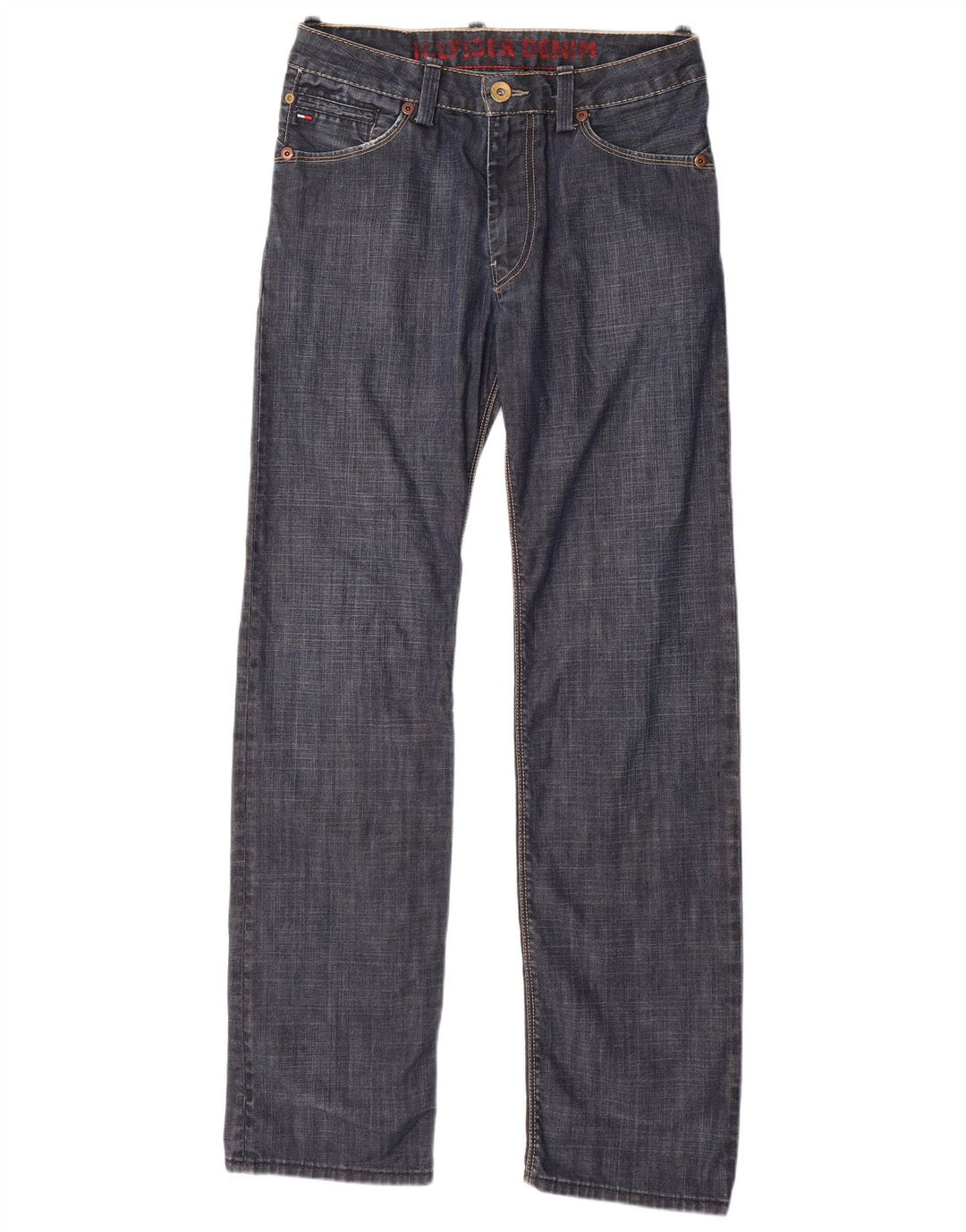 TOMMY HILFIGER Mens Straight Jeans W30 L34 Navy Blue Cotton