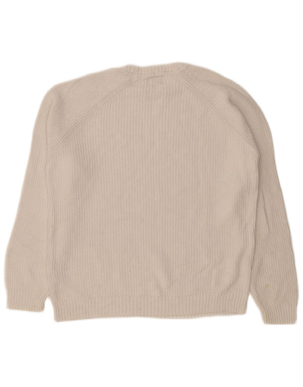 Zara Mens Crew Neck Jumper Sweater Small White