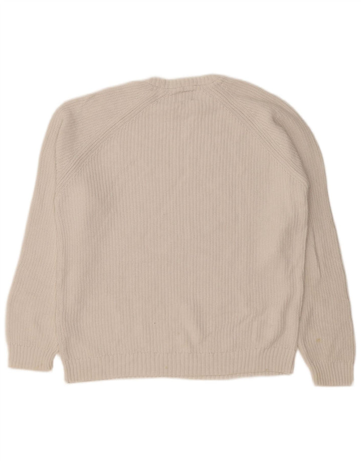Zara Mens Crew Neck Jumper Sweater Small White