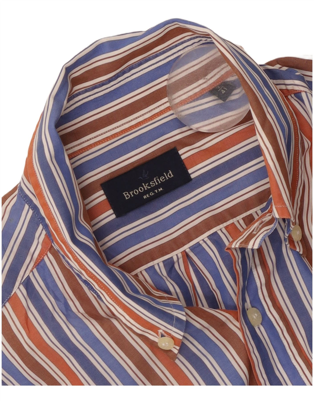 Brooksfield Mens Shirt Size 41 Medium Multicoloured Striped