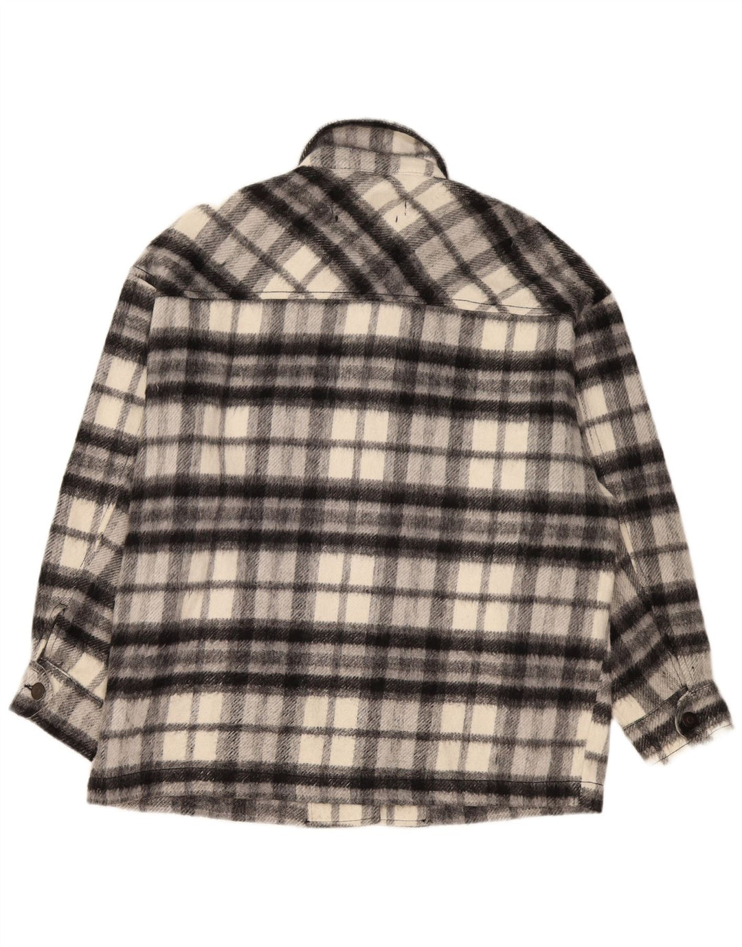 Zara Womens Oversized Overshirt Flannel Shirt UK 10 Small Grey Check