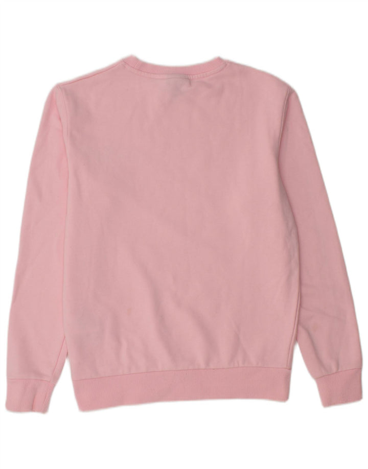 Ellesse Womens Graphic Sweatshirt Jumper UK 8 Small Pink Cotton