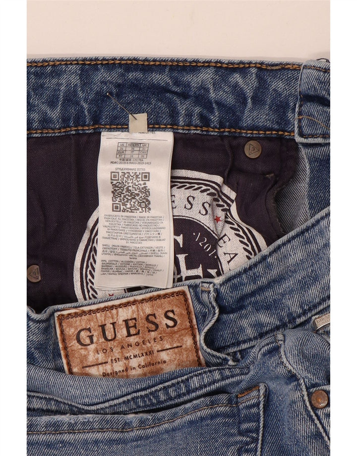 Guess Mens Slim Jeans W31 L32 Blue Cotton