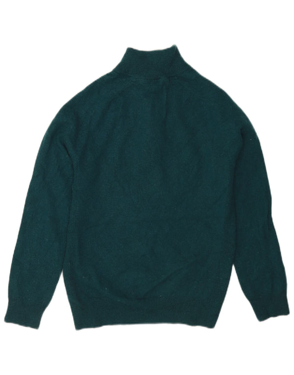 Crew Clothing Womens Zip Neck Jumper Sweater UK 12 Medium Green Merino Wool