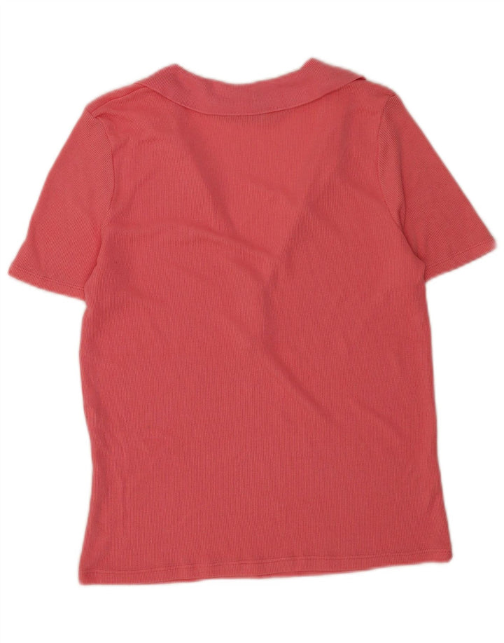 Zara Womens Polo Shirt UK 14 Medium Pink