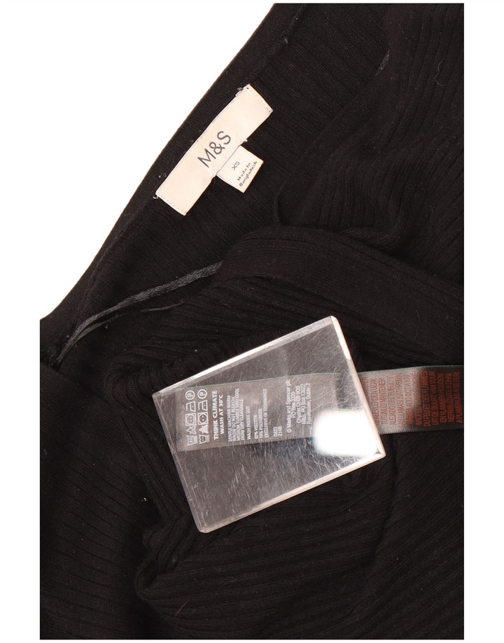 Marks & Spencer Womens Oversized Open Cardigan Sweater UK 6 XS Black
