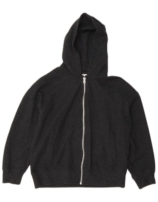 Zara Girls Hooded Zip Hoodie Sweater 9-10 Years Grey Cotton