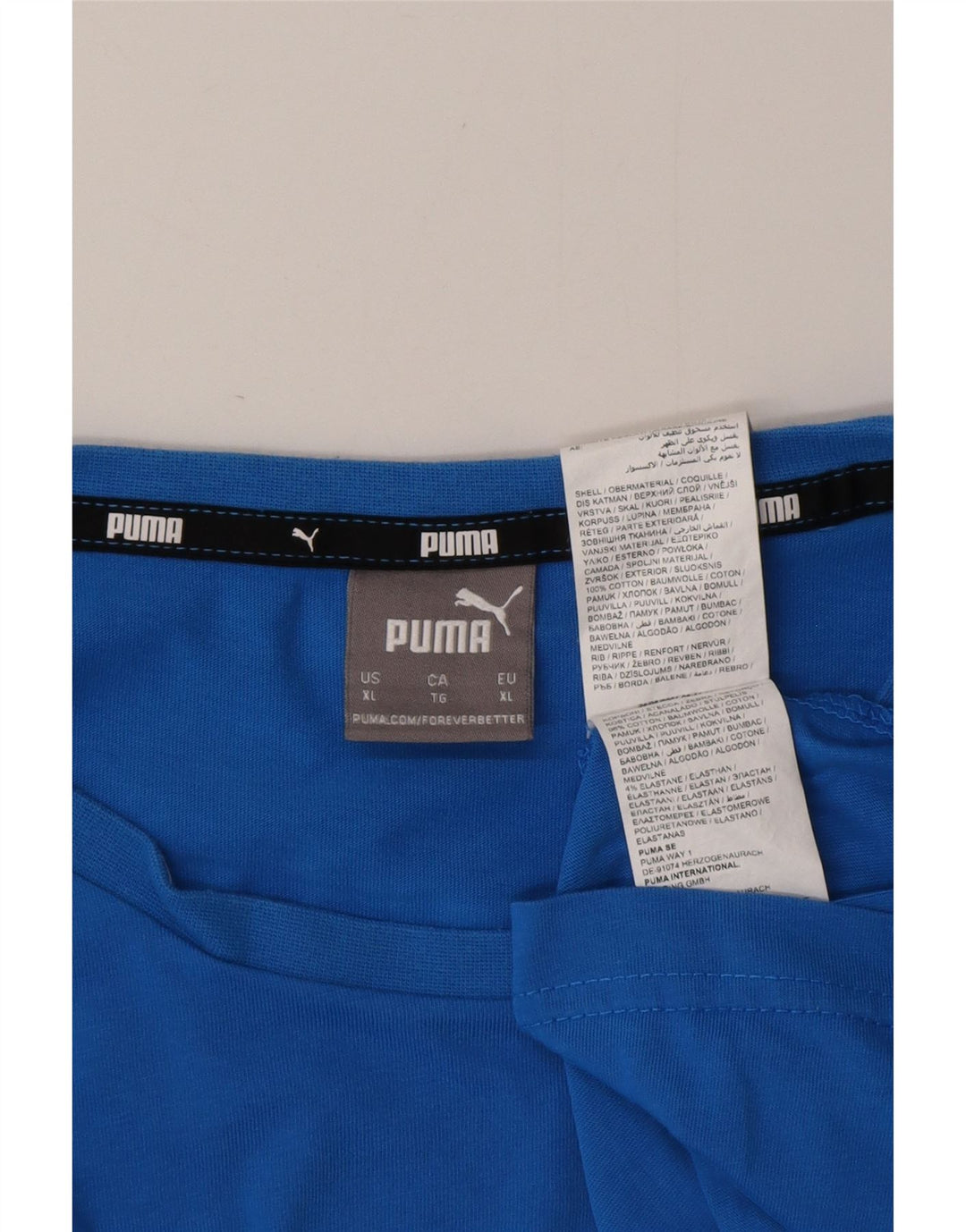 PUMA Mens T-Shirt Top XL Blue Cotton