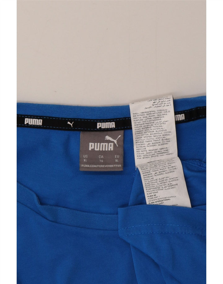 PUMA Mens T-Shirt Top XL Blue Cotton