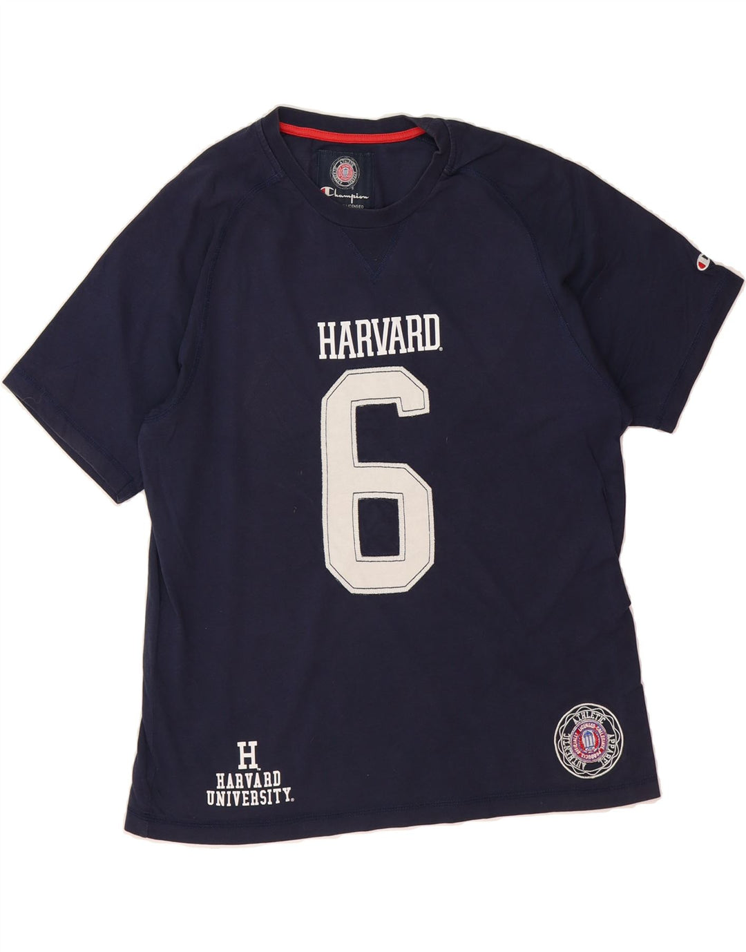 CHAMPION Mens Harvard Graphic T-Shirt Top Medium Navy Blue Vintage Champion and Second-Hand Champion from Messina Hembry 