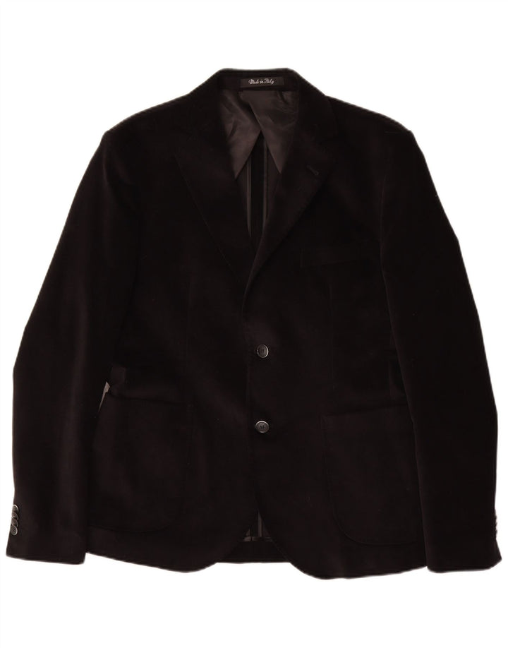 VINTAGE Mens 2 Button Blazer Jacket IT 50 Large Black Cotton
