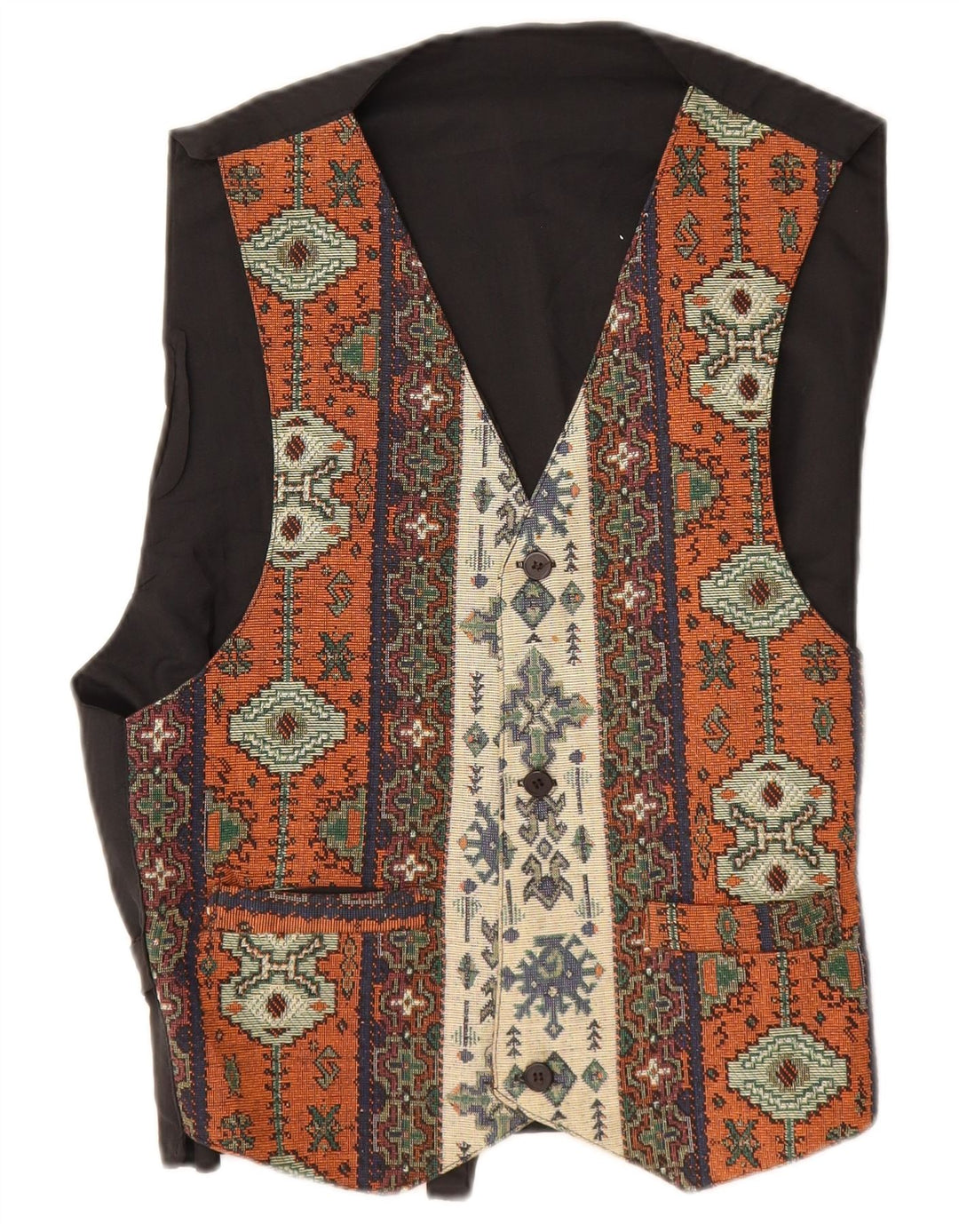 Vintage Mens Waistcoat Small Multicoloured Fair Isle