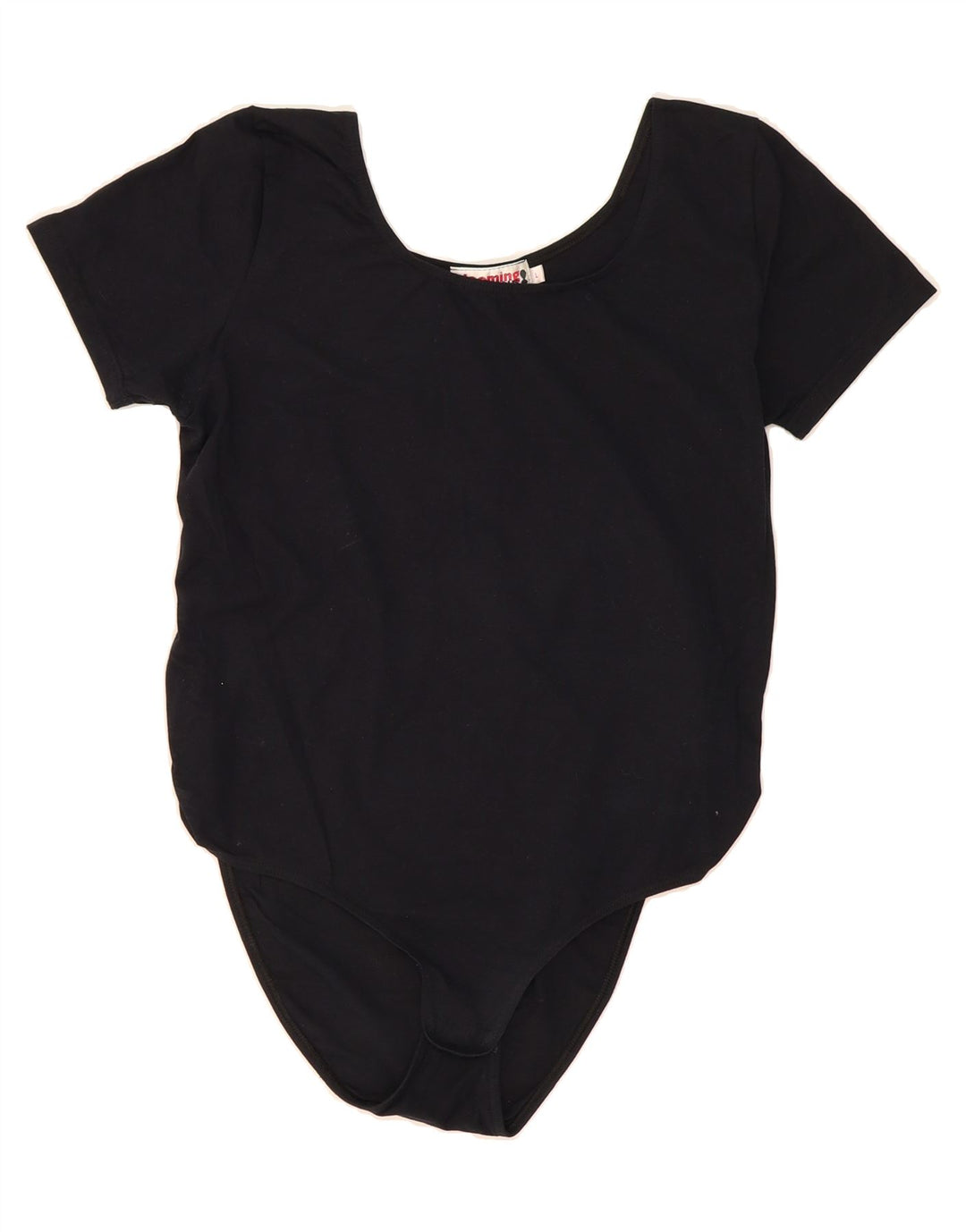 VINTAGE Womens Bodysuit UK 14 Large Black Cotton Vintage Vintage and Second-Hand Vintage from Messina Hembry 