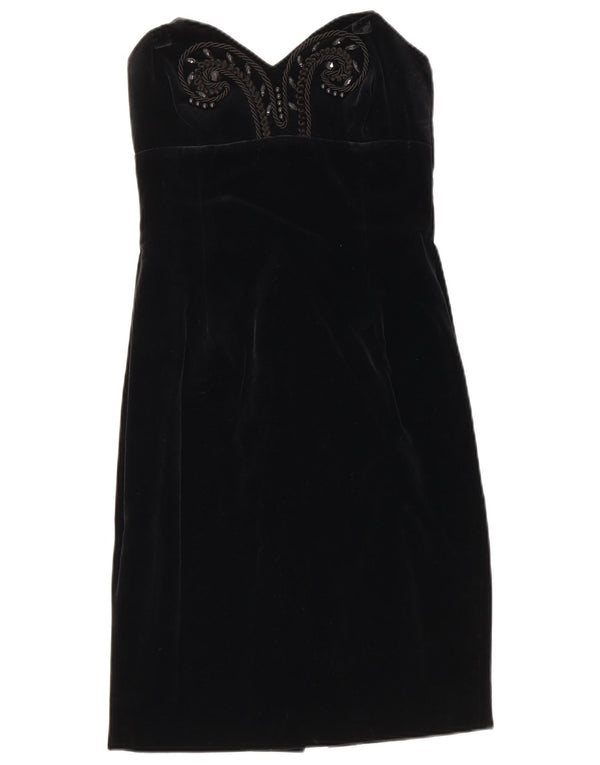 MAX MARA Womens Pianoforte Velvet Strapless Dress IT 40 Small Black Cotton