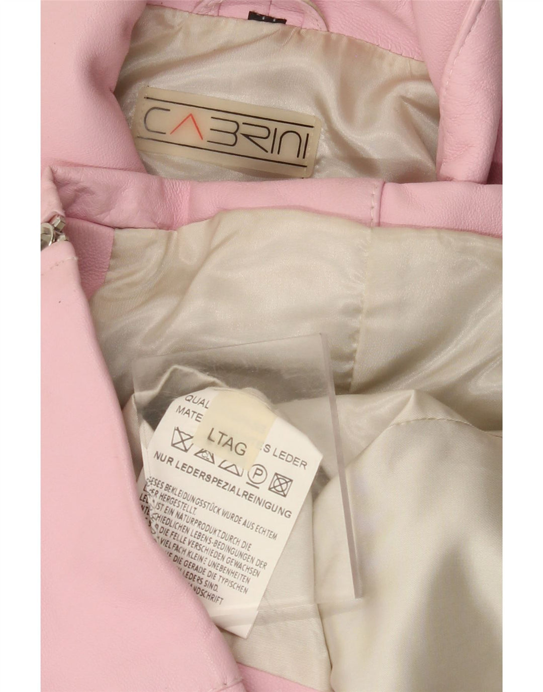 CABRINI Womens Leather Jacket UK 16 Large Pink Leather