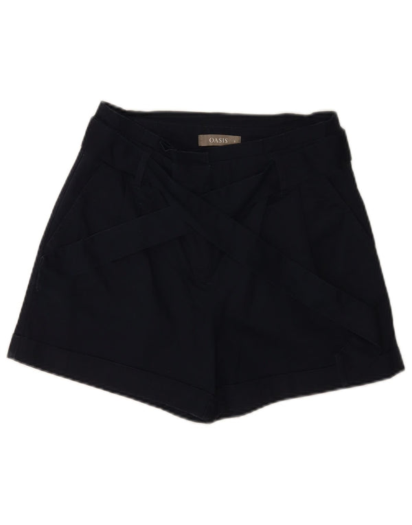 Oasis Womens Pegged Casual Shorts UK 8 Small W26 Navy Blue Cotton