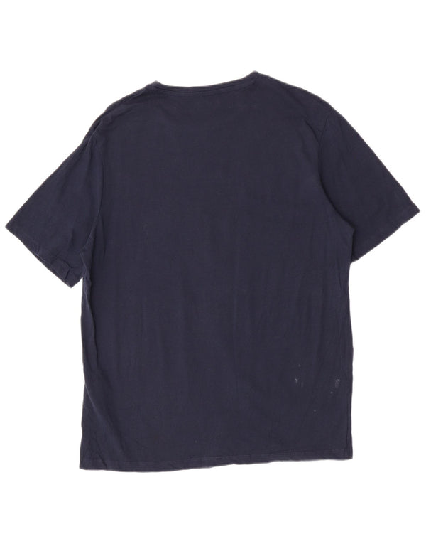 Jack & Jones Mens Graphic T-Shirt Top Large Navy Blue Cotton
