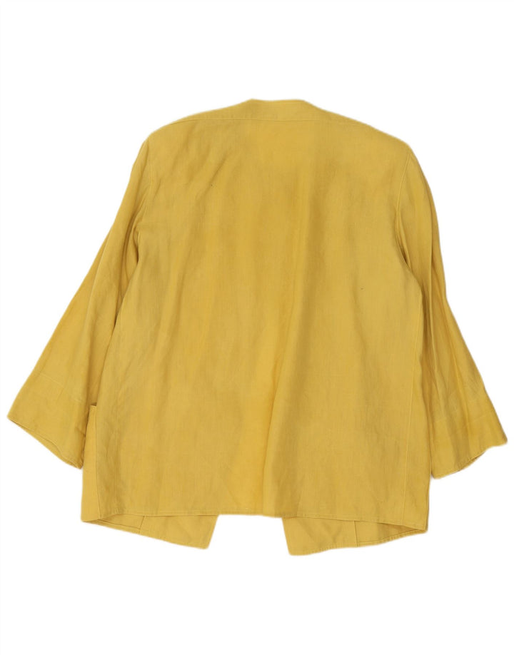 Vintage Womens 1 Button Blazer Jacket UK 16 Large Yellow
