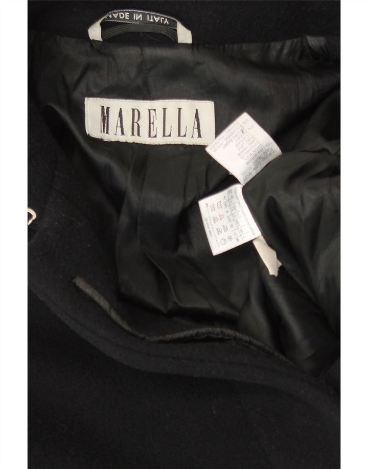 Marella Womens Overcoat UK 12 Medium  Black Virgin Wool
