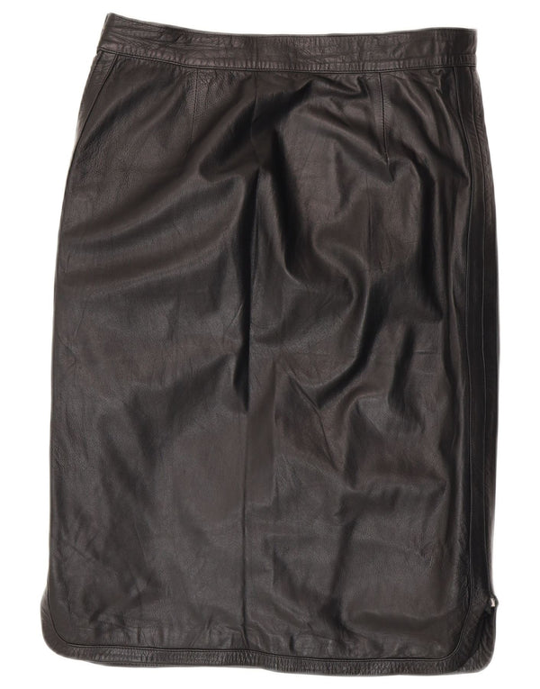 Genny Womens Leather Skirt W32 Large  Black