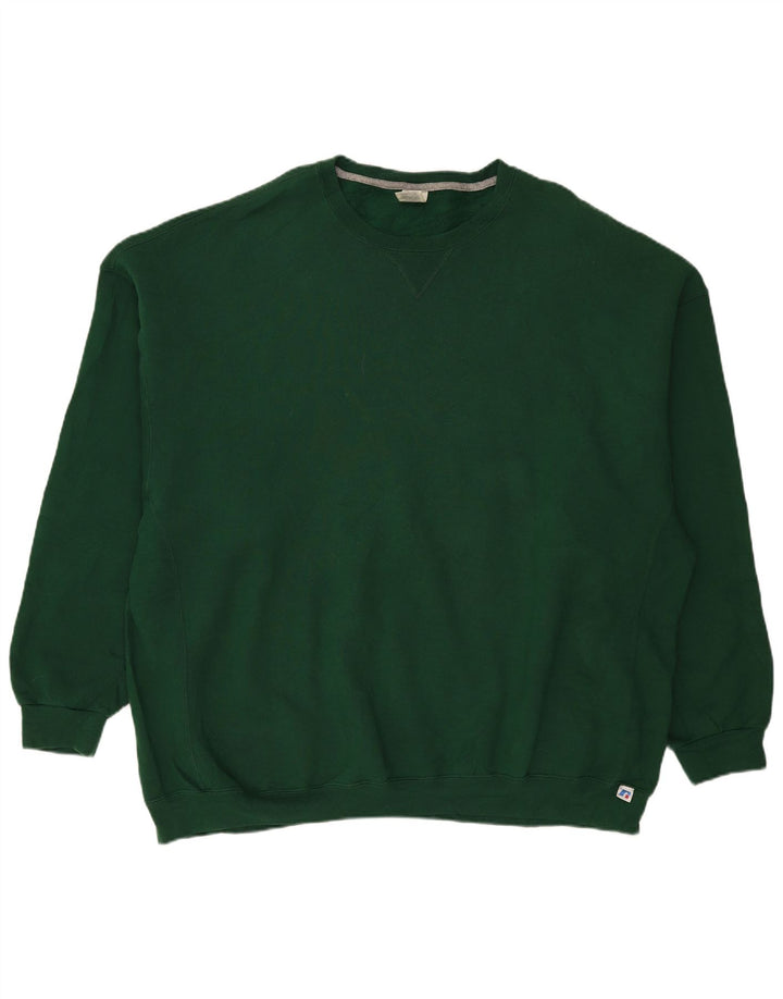 RUSSELL ATHLETIC Mens Sweatshirt Jumper 4XL Green Cotton