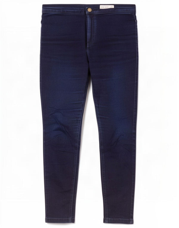 Marks & Spencer Womens Crop Skinny Jeans UK 12 Medium W30 L25 Navy Blue