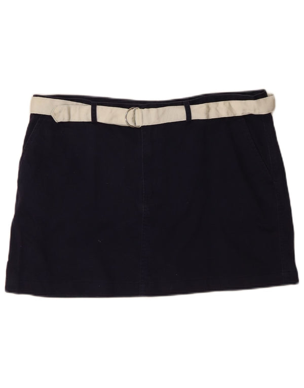 Ralph Lauren Womens Mini Skirt US 14 XL W36  Navy Blue Cotton
