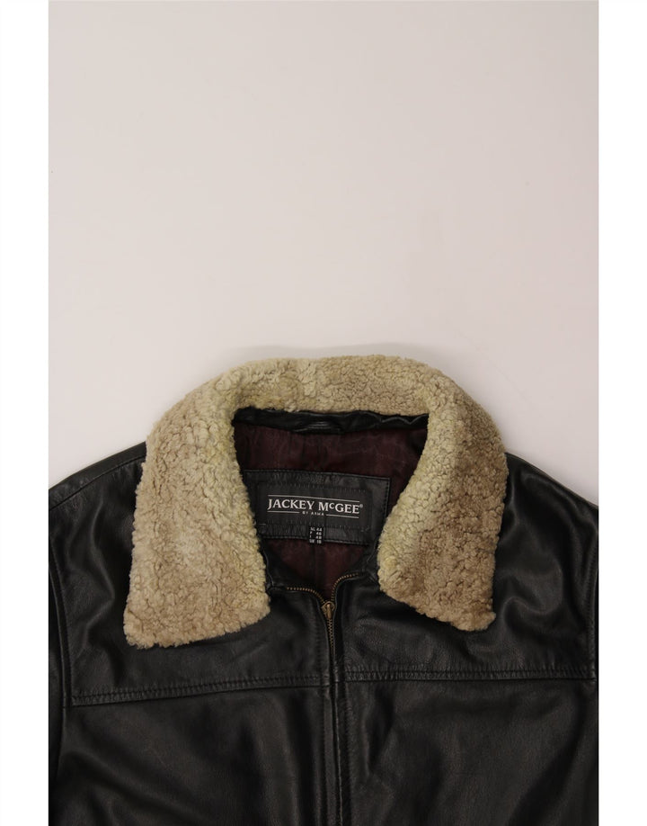 ARMA Womens Leather Jacket UK 18 XL  Black Vintage Arma and Second-Hand Arma from Messina Hembry 