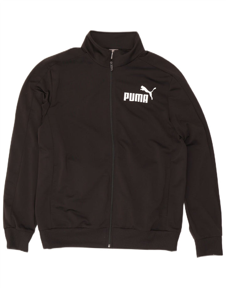 Puma Mens Graphic Tracksuit Top Jacket Large Black Polyester
