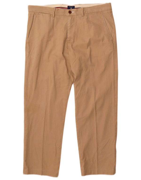Gant Mens Straight Chino Trousers W36 L28 Beige Cotton