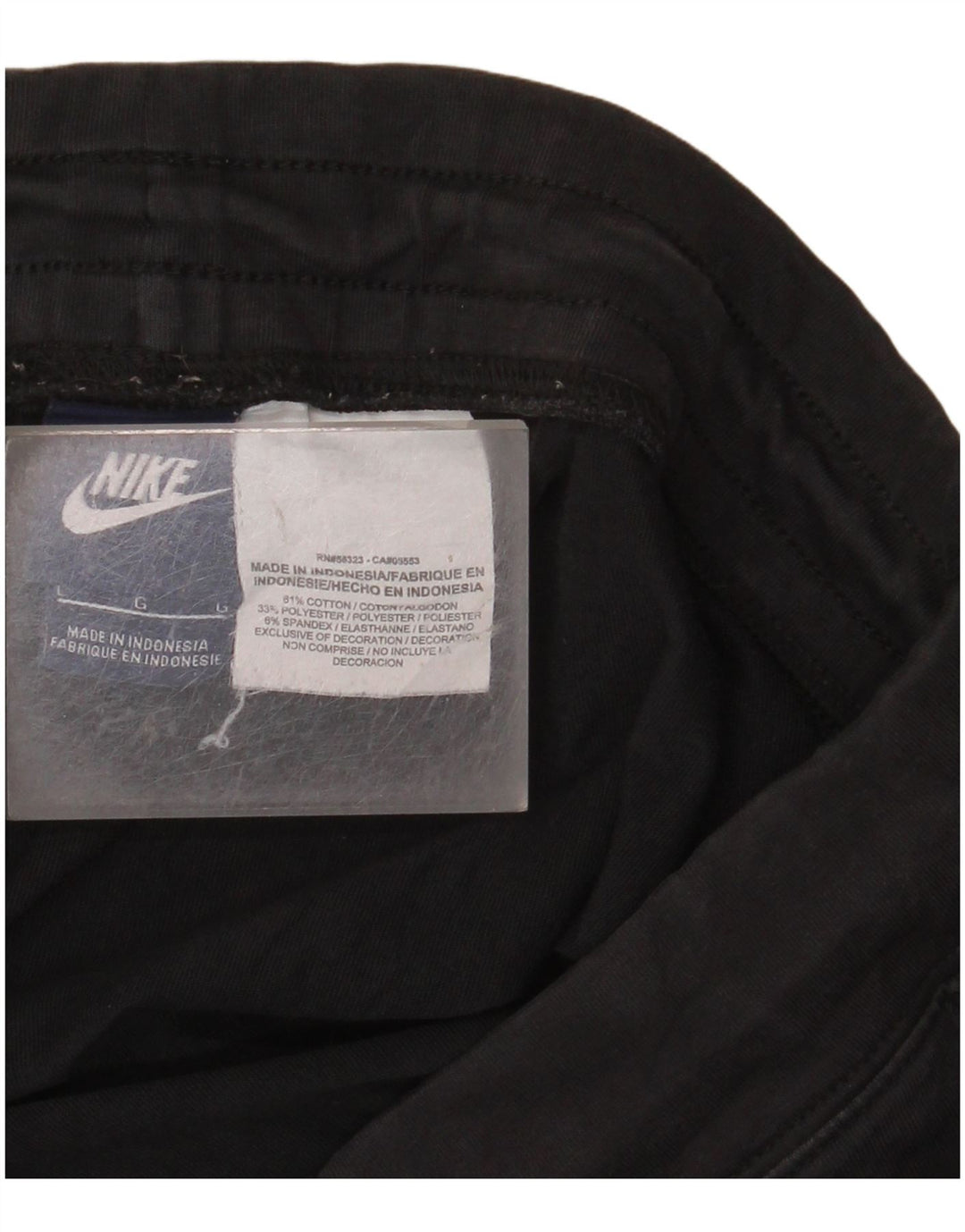 NIKE Womens Tracksuit Trousers UK 14 Large Black Cotton