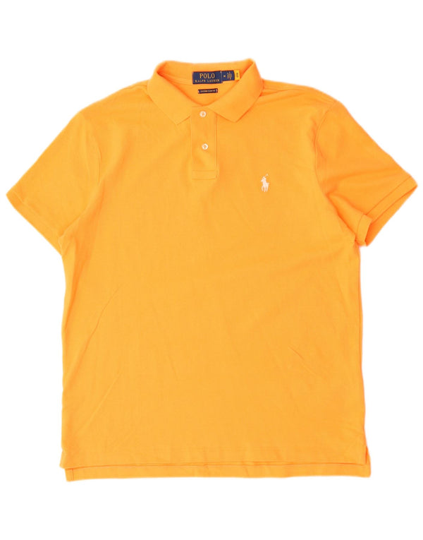 Polo Ralph Lauren Mens Custom Slim Fit Polo Shirt Medium Orange Cotton