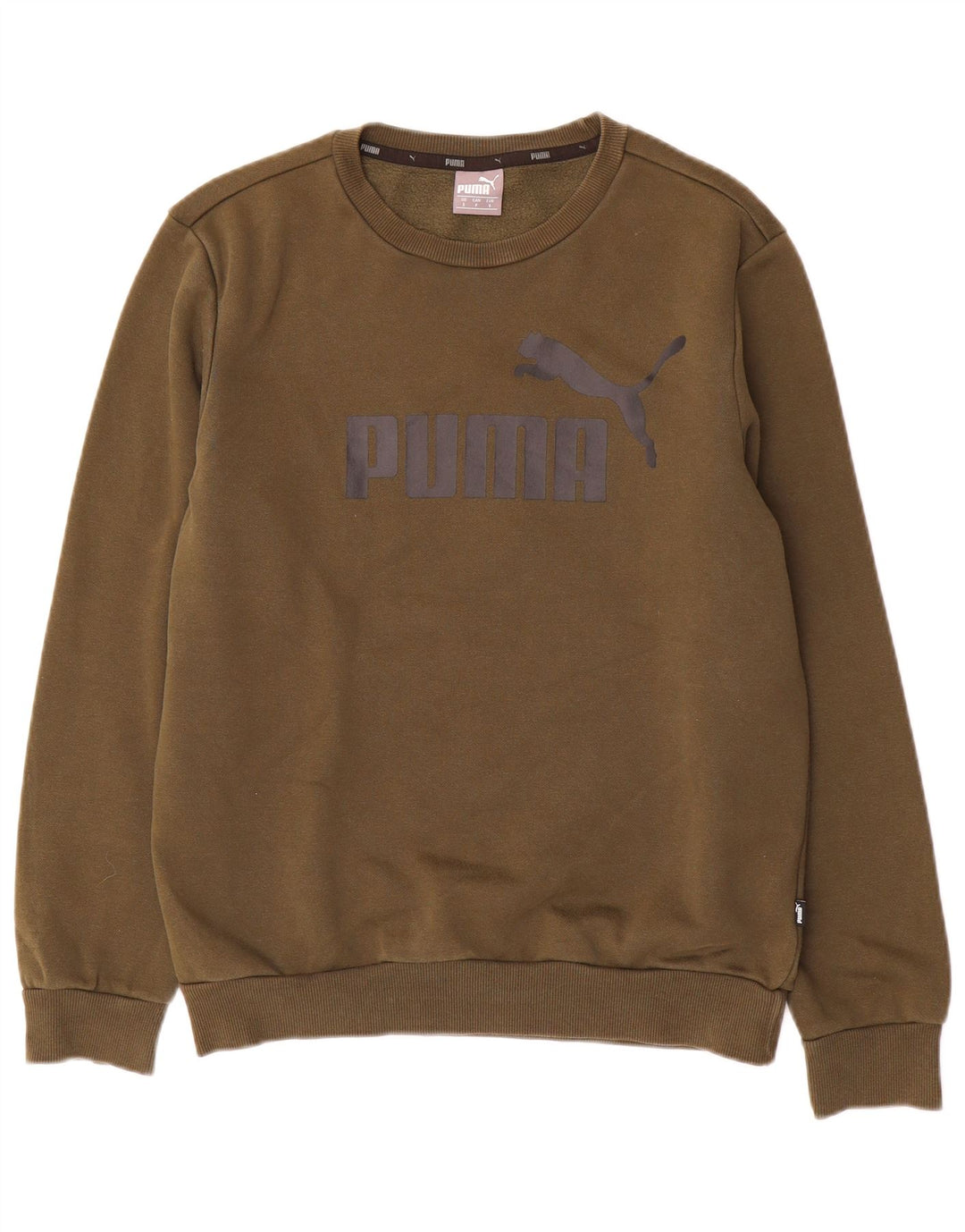 Puma Mens Graphic Sweatshirt Jumper Small Khaki Cotton