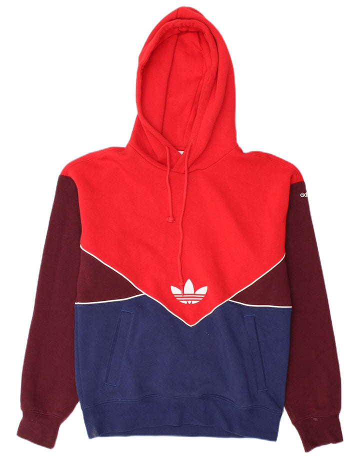 ADIDAS Mens Hoodie Jumper XS Multicoloured Colourblock Cotton