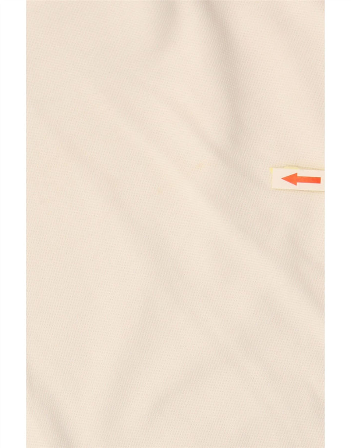 BURBERRY Womens BRIT Polo Shirt UK 12 Medium Off White Cotton