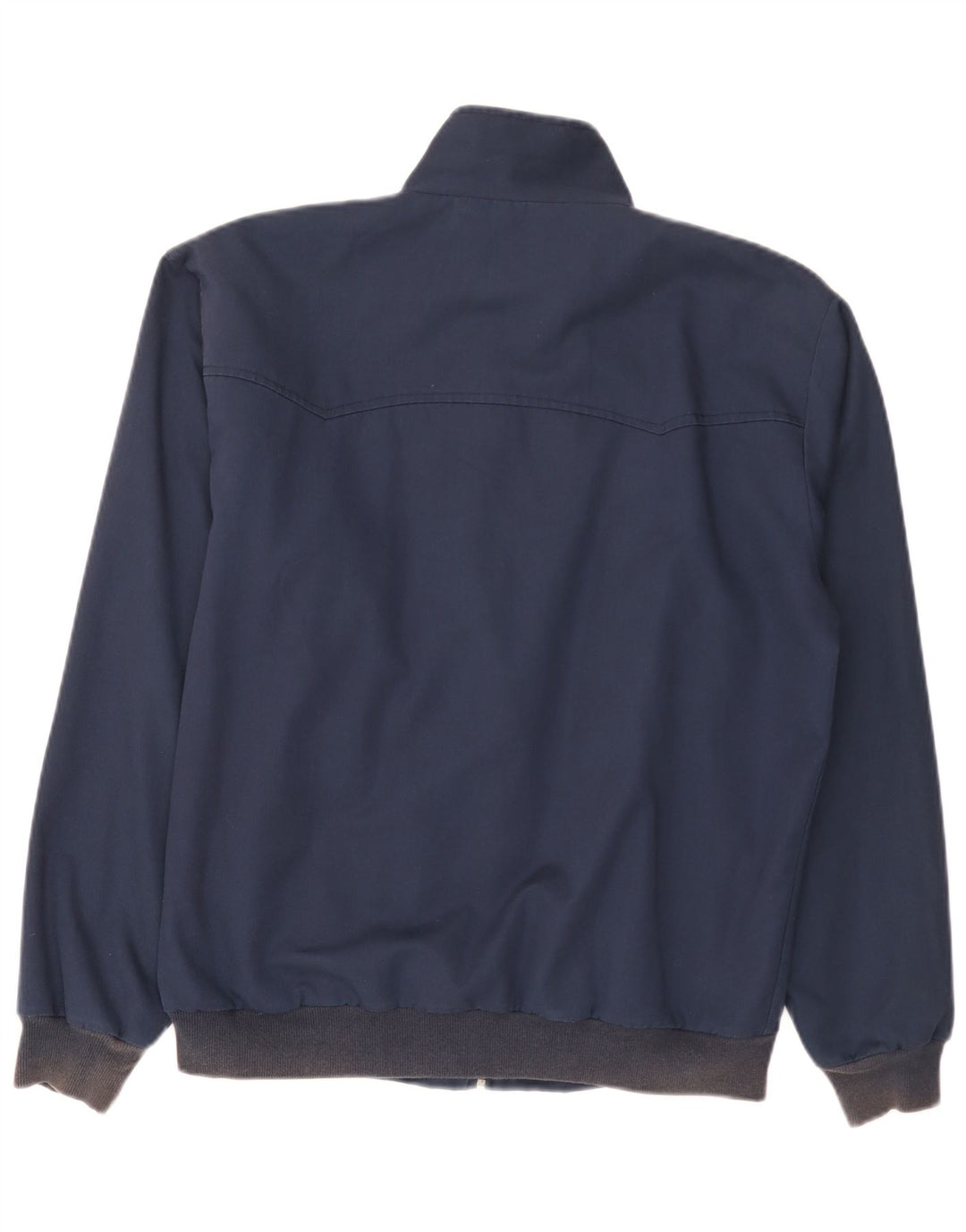 Three Stroke Mens Bomber Jacket UK 40 Large Navy Blue Cotton