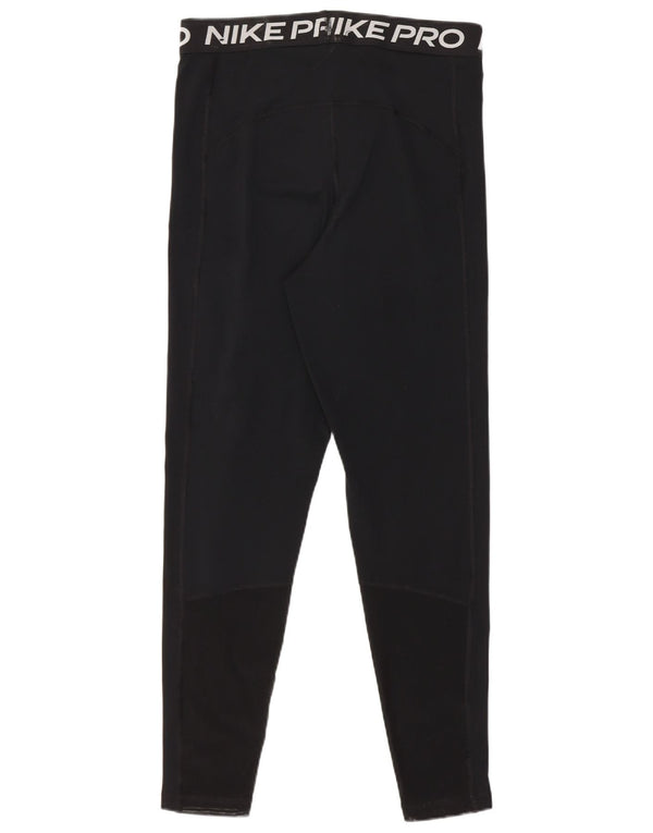 Nike Womens Crop Leggings UK 12 Medium Black Polyester