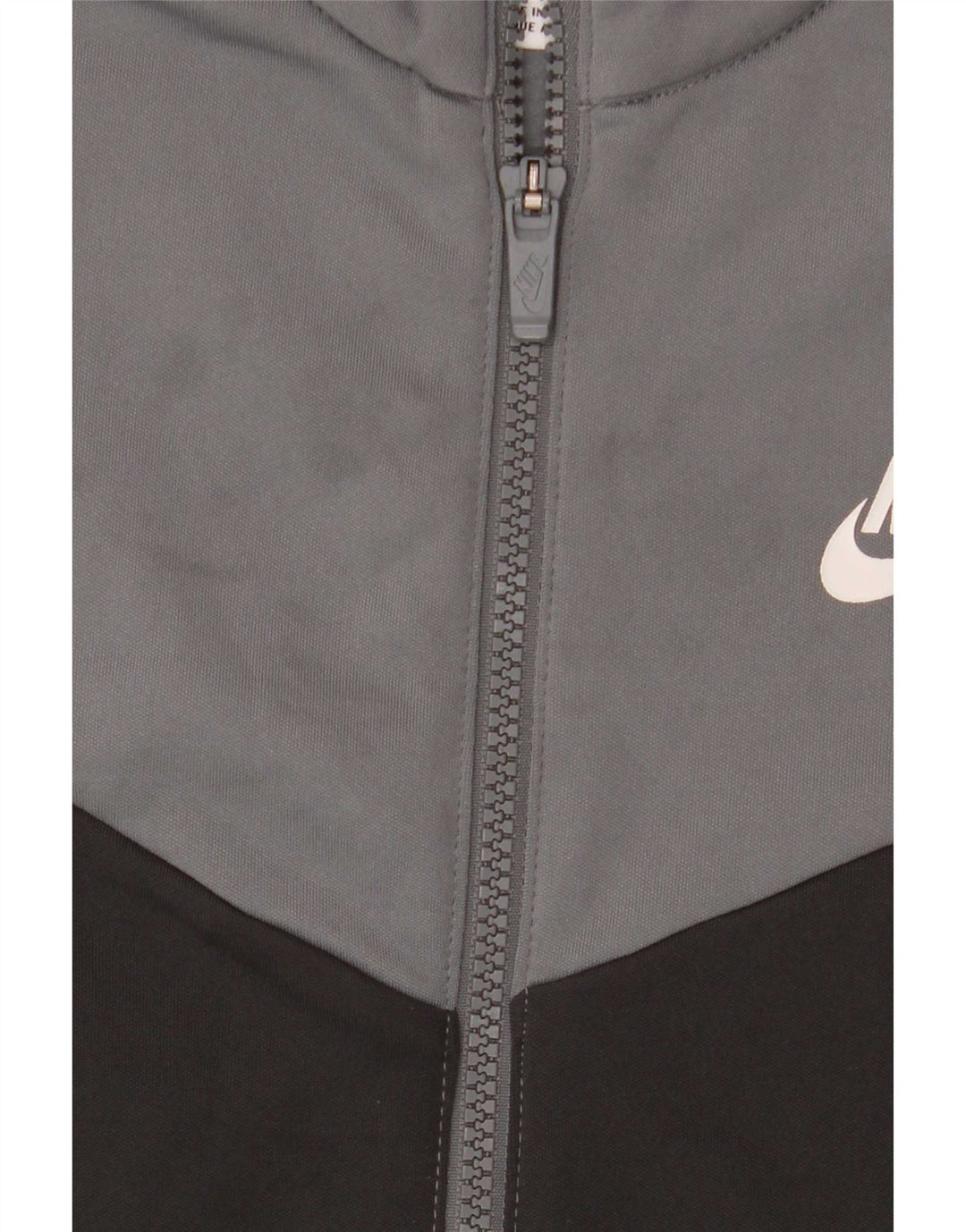 Nike Boys Graphic Tracksuit Top Jacket 8-9 Years Small Grey Colourblock