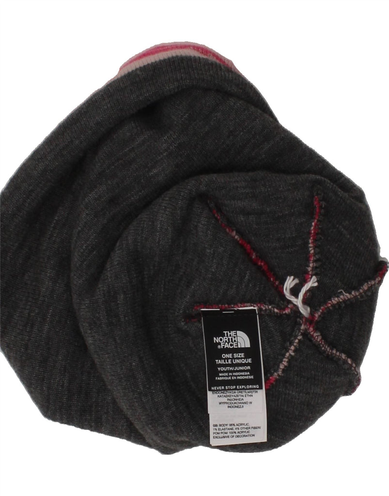 THE NORTH FACE Girls Graphic Bobble Hat One Size Pink Tie Dye Acrylic Vintage The North Face and Second-Hand The North Face from Messina Hembry 