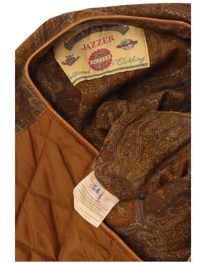Vintage Mens Waistcoat IT 54 XL Brown Polyester