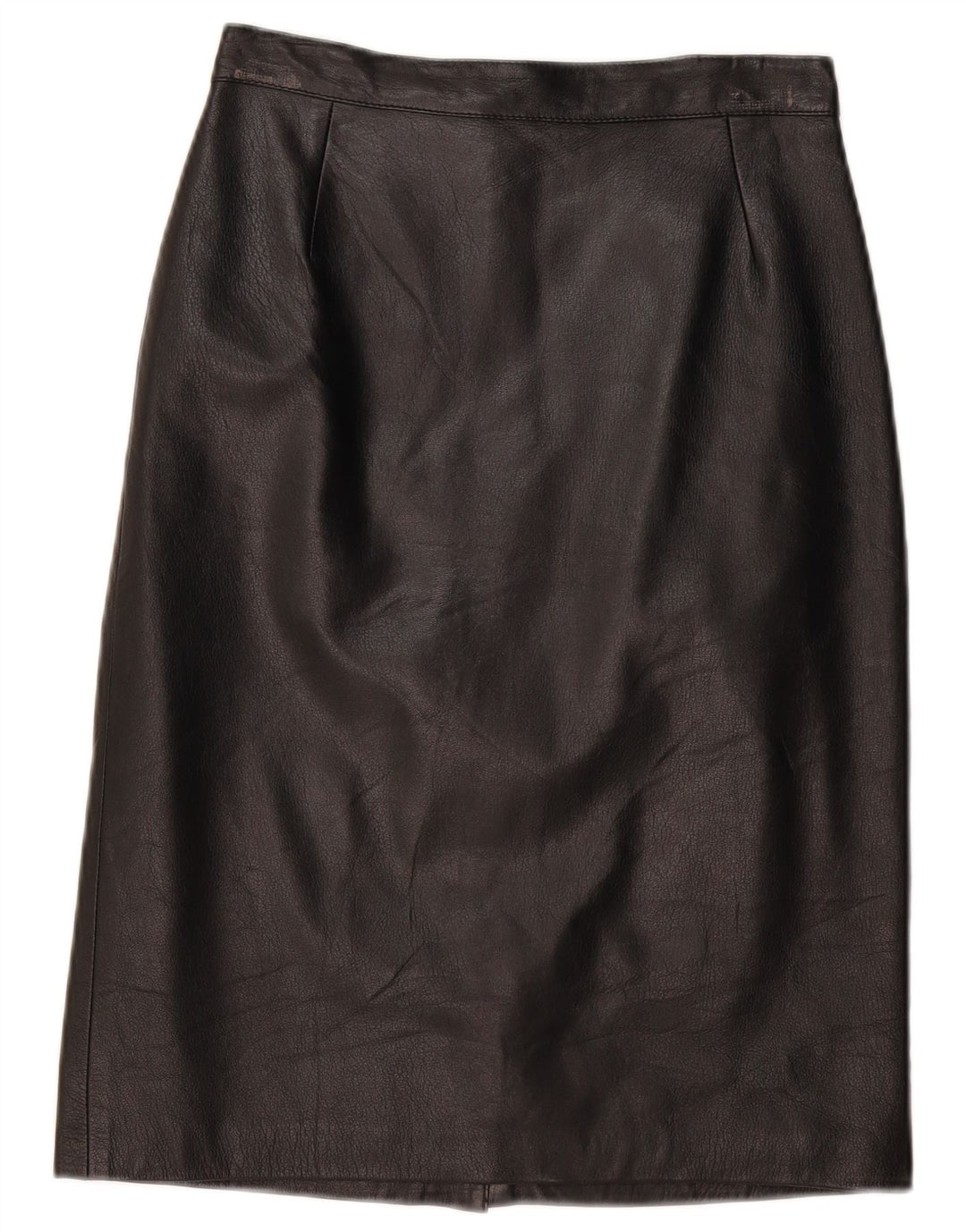 VINTAGE Womens Leather Skirt IT 44 Medium W28  Black Leather